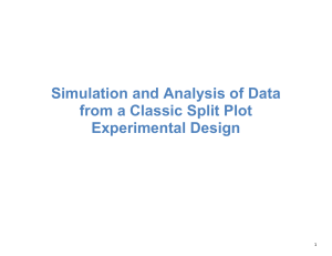 Simulation and Analysis of Data from a Classic Split Plot Experimental Design