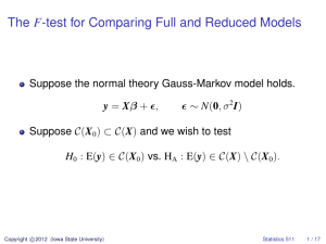 The F-test for Comparing Full and Reduced Models