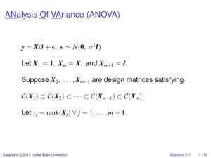 ANalysis Of VAriance (ANOVA)