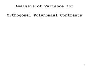 Analysis of Variance for  Orthogonal Polynomial Contrasts 1 