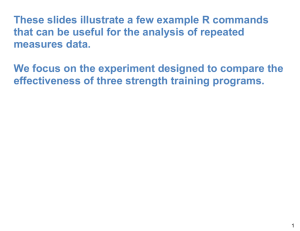 These slides illustrate a few example R commands measures data.