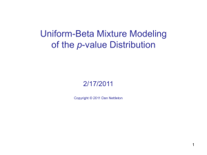 Uniform-Beta Mixture Modeling p 2/17/2011 1