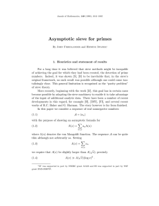 Asymptotic sieve for primes