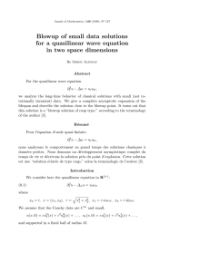 Blowup of small data solutions for a quasilinear wave equation