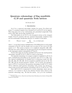 Quantum cohomology of flag manifolds G