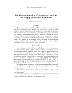 Continuous families of isospectral metrics on simply connected manifolds