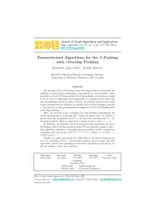 Parameterized Algorithms for the H-Packing with t-Overlap Problem Alejandro L´