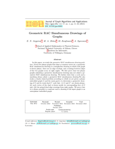 Geometric RAC Simultaneous Drawings of Graphs Journal of Graph Algorithms and Applications