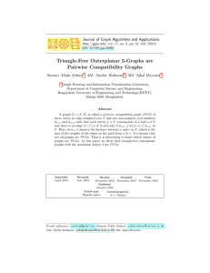 Triangle-Free Outerplanar 3-Graphs are Pairwise Compatibility Graphs Sammi Abida Salma