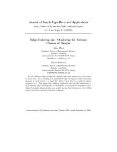 Journal of Graph Algorithms and Applications Edge-Coloring and Classes of Graphs f