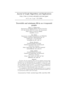 Journal of Graph Algorithms and Applications Treewidth and minimum fill-in on graphs