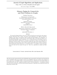 Journal of Graph Algorithms and Applications Memory Paging for Connectivity