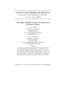 Journal of Graph Algorithms and Applications Rectangle-visibility Layouts of Unions and