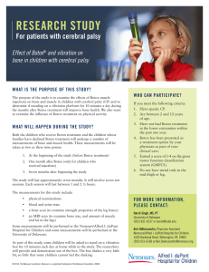 RESEARCH STUDY For patients with cerebral palsy Effect of Botox and vibration on
