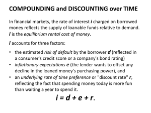 COMPOUNDING and DISCOUNTING over TIME i