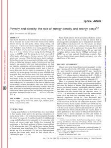 Poverty and obesity: the role of energy density and energy... Special Article 1,2 Adam Drewnowski and SE Specter
