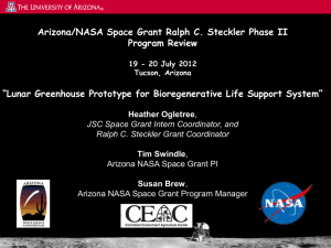 Arizona/NASA Space Grant Ralph C. Steckler Phase II Program Review