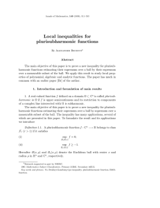 Local inequalities for plurisubharmonic functions