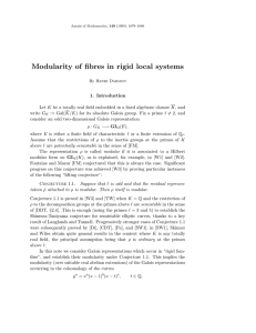 Modularity of fibres in rigid local systems