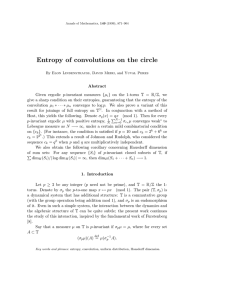 Entropy of convolutions on the circle
