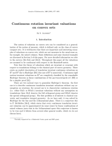 Continuous rotation invariant valuations on convex sets