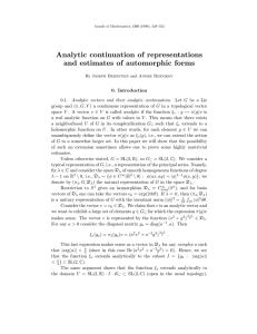 Analytic continuation of representations and estimates of automorphic forms