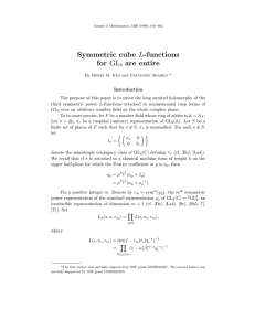 L GL Symmetric cube -functions