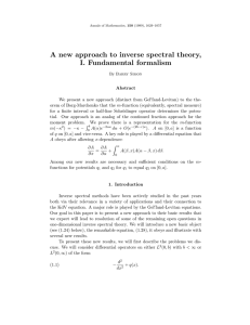 A new approach to inverse spectral theory, I. Fundamental formalism