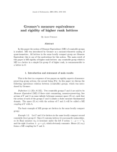 Gromov’s measure equivalence and rigidity of higher rank lattices