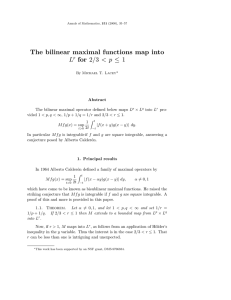 The bilinear maximal functions map into for ≤ &lt; p