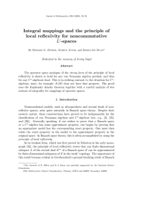 Integral mappings and the principle of local reflexivity for noncommutative -spaces L