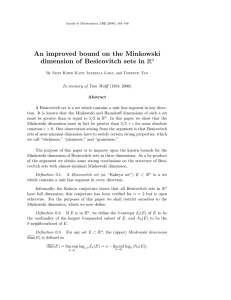 An improved bound on the Minkowski dimension of Besicovitch sets in R