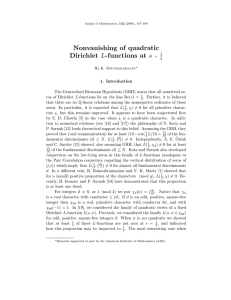 Nonvanishing of quadratic Dirichlet