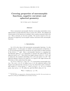 Covering properties of meromorphic functions, negative curvature and spherical geometry