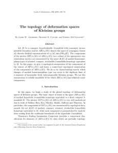 The topology of deformation spaces of Kleinian groups