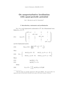 On nonperturbative localization with quasi-periodic potential