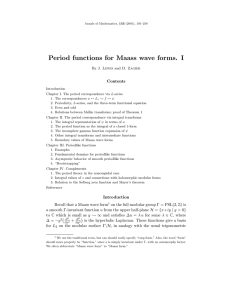 Period functions for Maass wave forms. I Contents