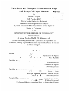 Turbulence  and  Transport Phenomena  in Edge