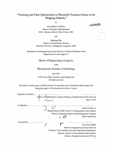 &#34;Tracking  and Fleet Optimization  of Reusable  Transport ... Shipping Industry&#34;