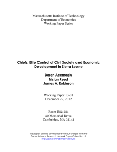 Chiefs: Elite Control of Civil Society and Economic Working Paper 13-01