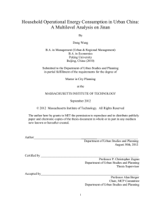 Household Operational Energy Consumption in Urban China:
