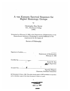 A  van  Kampen  Spectral  Sequence ... Higher  Homotopy  Groups Christopher  Roy  Stover (1984)