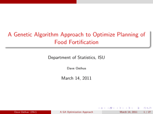 A Genetic Algorithm Approach to Optimize Planning of Food Fortification