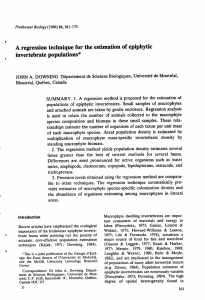 A regression technique for the estimation of epiphytic invertebrate populations*