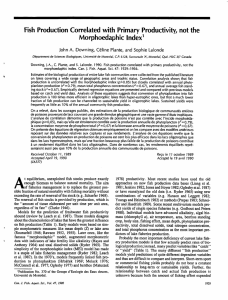 Fish Production Correlated with Primary Productivity, not the Morphoedaphic Index1