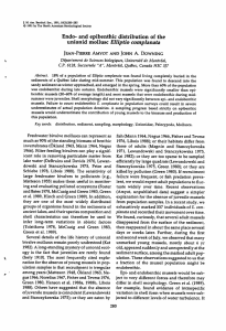 Endo- and epibenthic distribution of the unionid mollusc Elliptio complanata