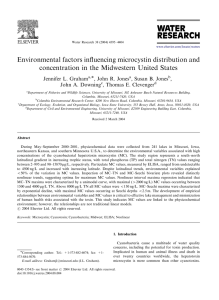 Environmental factors inﬂuencing microcystin distribution and