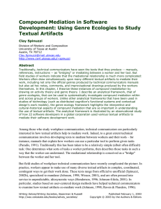 Compound Mediation in Software Development: Using Genre Ecologies to Study Textual Artifacts