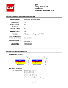 GAF Safety Data Sheet SDS #2029 SDS Date: December 2014