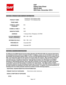 GAF Safety Data Sheet SDS # 2005 SDS Date: December 2014